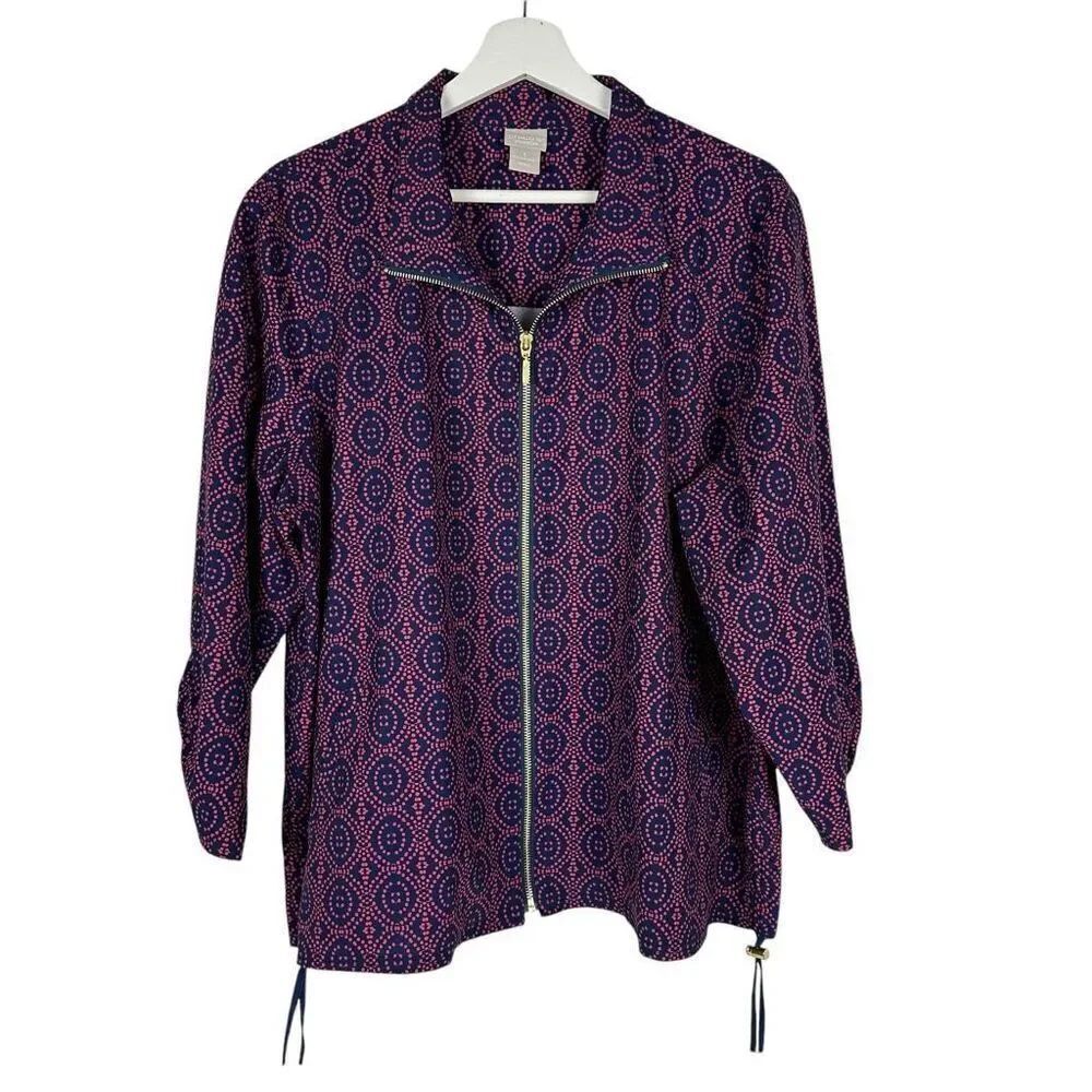 Chico's Zenergy UPF Neema Medallion-Print Jacket size 16/18